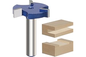 Vearter CNC Spoilboard Surfacing Router Bit, 1/4 Inch Shank Slab Flattening Router Bit, 3 Wings Carbide Rabbet Slot Cutter fo