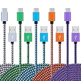 USB Type C Cable, Fast Charging Cord, HUHUTA 5 Pack 6FT Nylon Braided USB A to USB C Charger Cable Compatible Samsung Galaxy S9 S8, LG G7 G6 V30 V20, HTC 10, Nexus 6P 5X, Google Pixel and More