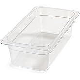 Carlisle FoodService Products Plastic Food Pan 1/3 Size 4 Inches Deep Clear
