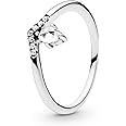 Pandora Classic Wishbone Ring - Sterling Silver Ring for Women - Layering or Stackable Ring - Gift for Her - Sterling Silver with Clear Cubic Zirconia - Size 7