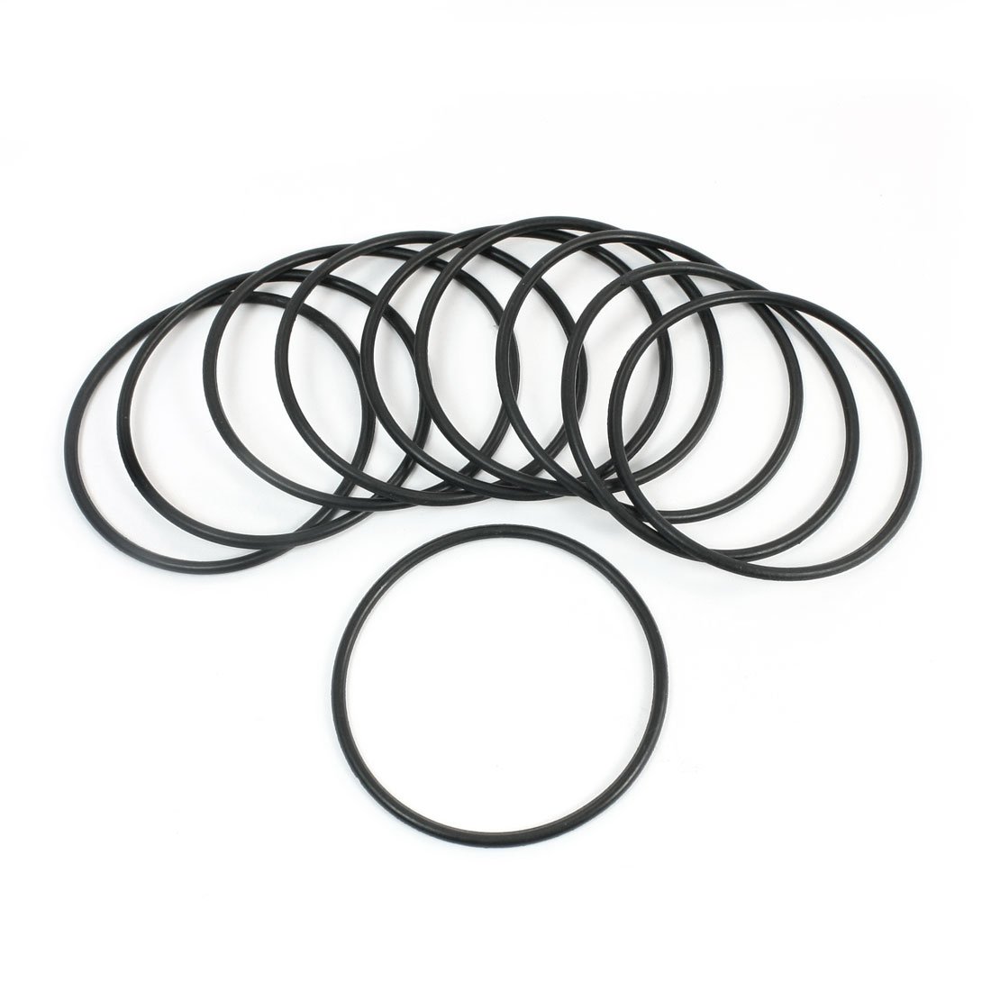 48mm x 44mm x 2mm Rubber Oil Seal O Ring Gasket Washer Black 10 Pcs