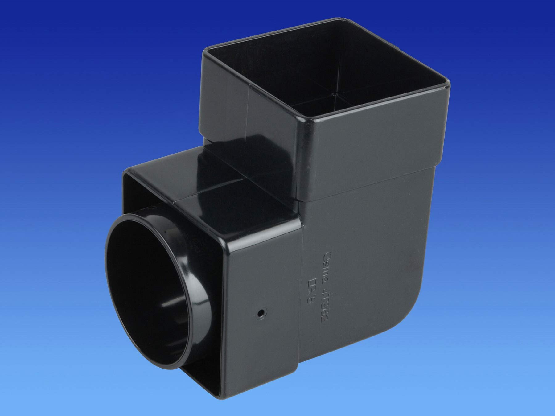 Wavin OSMA 4T862 Black Pipe Bend/Elbow - 87.5 deg for 61mm Square downpipes