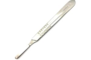MEDIKREBS Bard Parker Scalpel Handle, Autoclaveable 12.5 cm German Stainless Steel Surgical Scalpel Handles with Ruler for 10-17 Dermaplaning Scalpel Blades (Handle No. 4, Pack of 1)