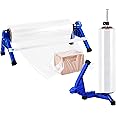 Consfly 2 in 1 Stretch Film Wrap Dispenser with Slide Cutter, Manual Pallet Wrapper Machine Adjustable Tension, 19.69" Table Stretch Film Packing Machine