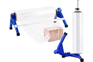 Consfly 2 in 1 Stretch Film Wrap Dispenser with Slide Cutter, Manual Pallet Wrapper Machine Adjustable Tension, 19.69" Table Stretch Film Packing Machine