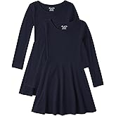 The Children's Place Girls Long Sleeve Basic Skater Dress