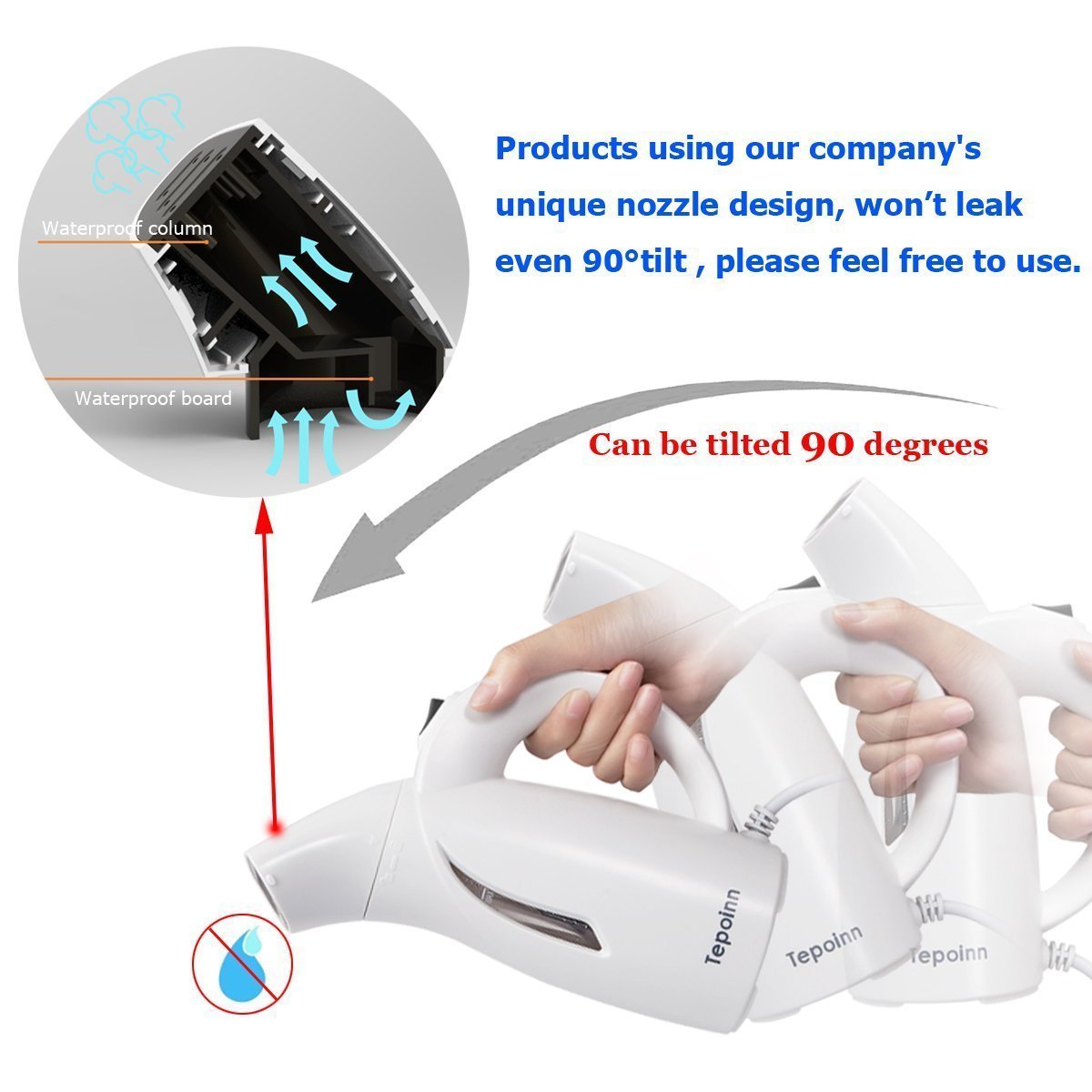 Tepoinn 2 in 1 Portatile Garment Steamers Mini Ferro da Stiro a Vapore150W / 400W 100-240V Viaggio Ferro Vestiti Vapore con due Bancarelle Serbatoio di Acqua 120ml Riscaldamento Rapido Funzione Vapore Verticale