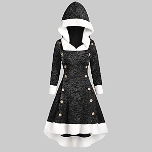 hooded lace up faux fur panel marled asymmetrical dress Asymmetric Cutout Bias Dress main image 1