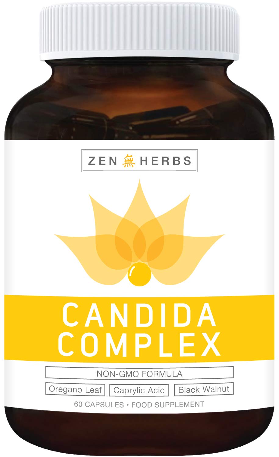 Candida Complex (60 Capsules & NonGMO) with Powerful Natural Herbs Caprylic Acid, Oregano Leaf