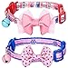 Blueberry Pet Pack of 2 Cat Collars, Girl Power Bahamas Sailor Adjustable Breakaway Cat Collar with Bow Tie & Bell, Neck 9