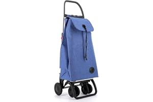 ROLSER I-Max Tweed 4 Wheel 2 Swivelling Foldable Shopping Trolley - Blue