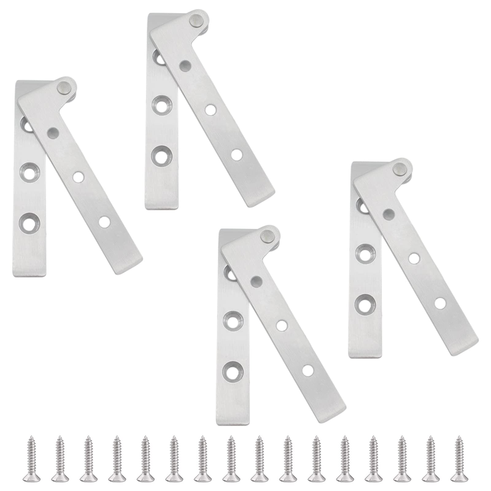 INCREWAY 4pcs 360 Degree Rotatable Pivot Hinges - Stainless Steel Hidden Door Hinges for Cabinet Closet Cupboard Windows