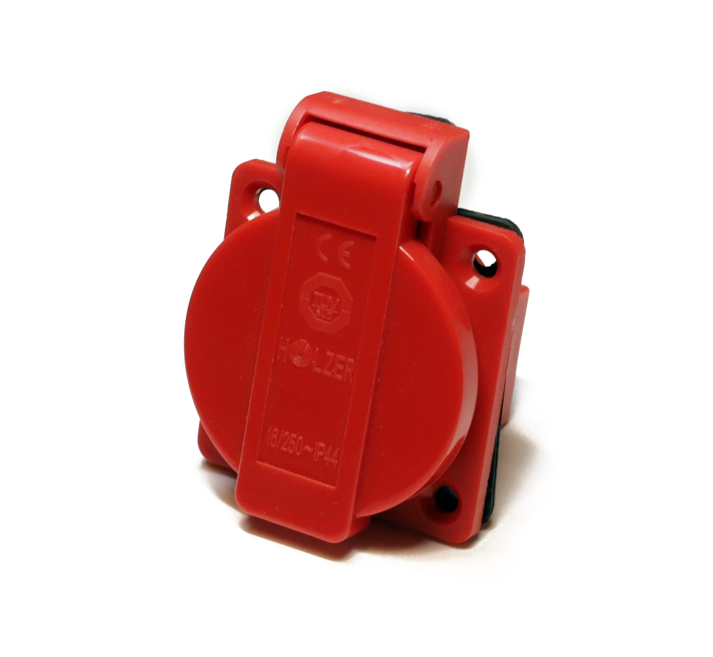Holzer 8 x Recessed Sockets, Schuko Mounting Socket, 16 A, Wet Room, PA6, + Flange Seal (Red), Blue, Green, Orange, White