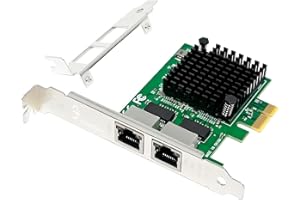 2.5gb Network Card,2 Port PCIe Ethernet Network Adapter to 2.5 Gigabit RJ45 NIC Compatible with Intel I226 2.5Gbps for Window