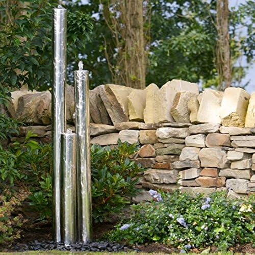 Direct Global Trading Large Tubes Stainless Steel Garden Water Feature