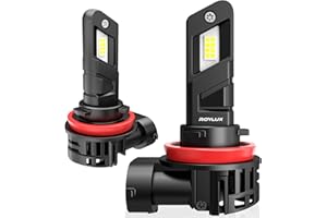 ROYLUX H11 H9 H8 Fog Light Bulb, 20000LM 600% Brightness Canbus Ready Plug and Play Real 1:1 Mini Size 6000K Cool White with Cooling Fan, Pack of 2