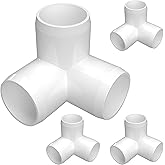 FORMUFIT 1-1/4" 3-Way Elbow, Furniture Grade PVC, White, 4-Pack | Made in USA | Furniture Grade PVC | UV-Resistant | Impact-Proof | Fits 1.660" Actual Socket Diameter