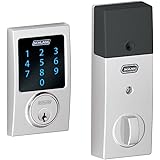 Schlage Z-Wave Connect Century Touchscreen Deadbolt with Built-In Alarm, Works with Amazon Alexa via SmartThings, Wink or Iris,  Bright Chrome, BE469 CEN 625