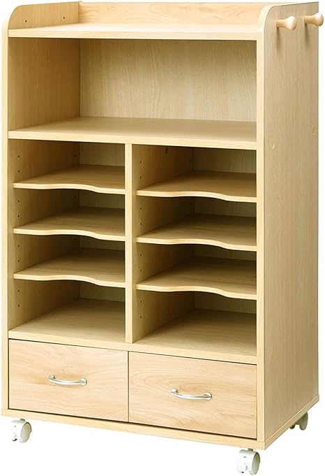 Amazon Co Jp ぼん家具 ランドセルラック 収納 ラック キャスター付 木製 本棚 幅60cm ナチュラル A ホーム キッチン