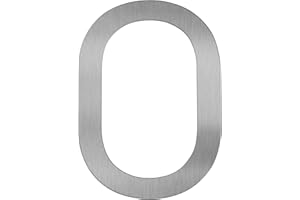 Adoorn 4 Inch Mailbox Numbers - Number 0, Silver Color, Each Sold Individually, Premium Metal Self Stick Address Numbers, Weatherproof Mailbox Numbers for Outside