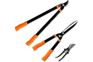 TANG Sunshades Depot iGarden 3 Pieces Combo Gardening Lawn Plant Tools Set with 1 x Lopper,1 x Hedge Shears and 1 x Pruner Shears Tree & Shrub Care Kit Hand Tool Kit