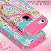 iPhone 5S Case, AnnBay For Apple iPhone 5/5S/SE Case Hybrid Cover Shock-Absorption TPU+PC and 2 Pieces Anti-Scratch High Impact Dual Layer Case Heavy Duty Case Armor Cover for iPhone 5 5S SE(Hot pink)