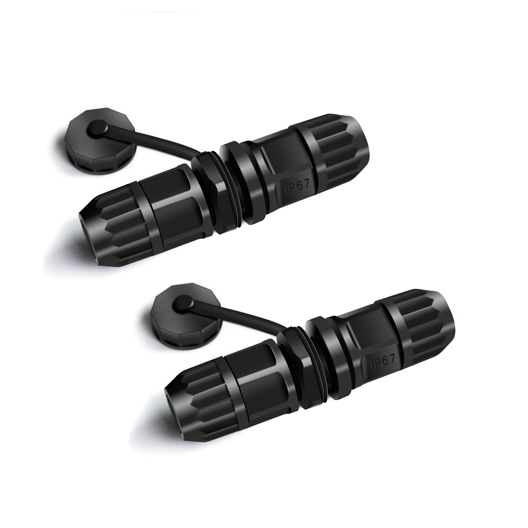 Waterproof RJ45 Coupler, cat 6 splice outdoor ethernet Connector, Female to Female , Panel Mount, IP68 Ethernet LAN Cable Coupler Adapter Weatherproof Connection for CAT 5, CAT 5E, Cat7(2-Pack)