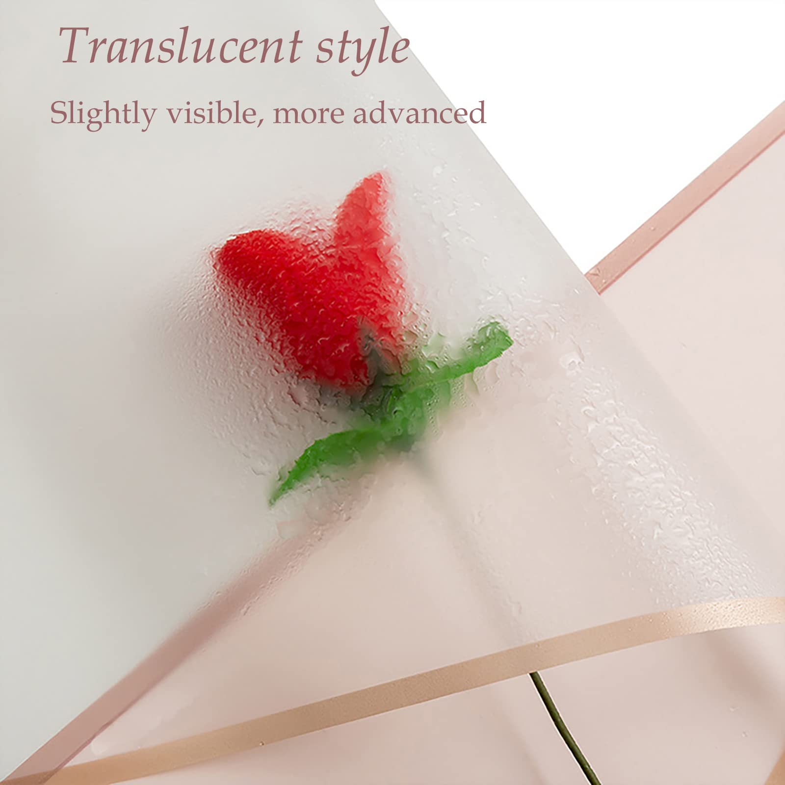 100 Sheets Flower Wrapping Paper with Pure Color Flower Bouquet Wrapping Paper for Waterproof DIY Crafts Packaging, 22.8x22.8 inch (10 Colors) with 3 Ribbons