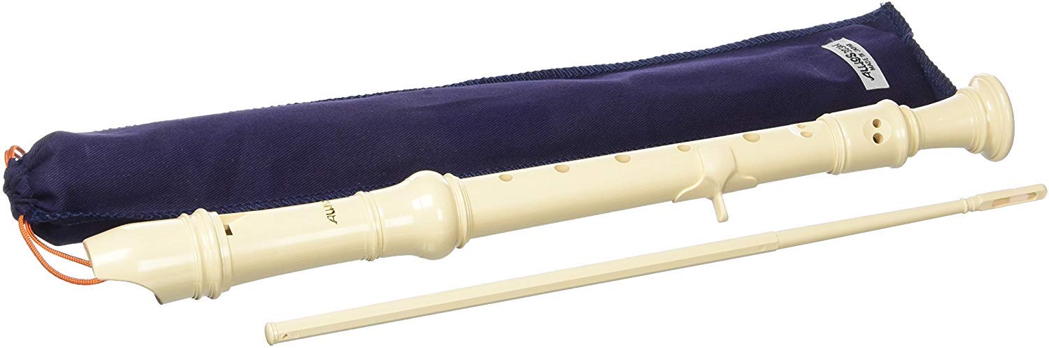 Aulos C-Soprano Recorder Elite 303A, flute (baroque fingering, complete with bag, wiper and fingering chart, synthetic resin), ivory coloured โ image 1