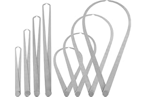 Rustark 8 Pcs Stainless Steel Long Firm Joint Metal Measurement Kit with Bent-Leg and Straight-Leg Inside Outside Caliper Tools Set for Measuring Pottery Clay Ceramic Sculpture(12" 10" 8" 4")