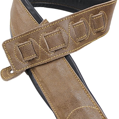 Walker & Williams C-22-DBRN Distressed Brown Leather Strapwith Double Padding