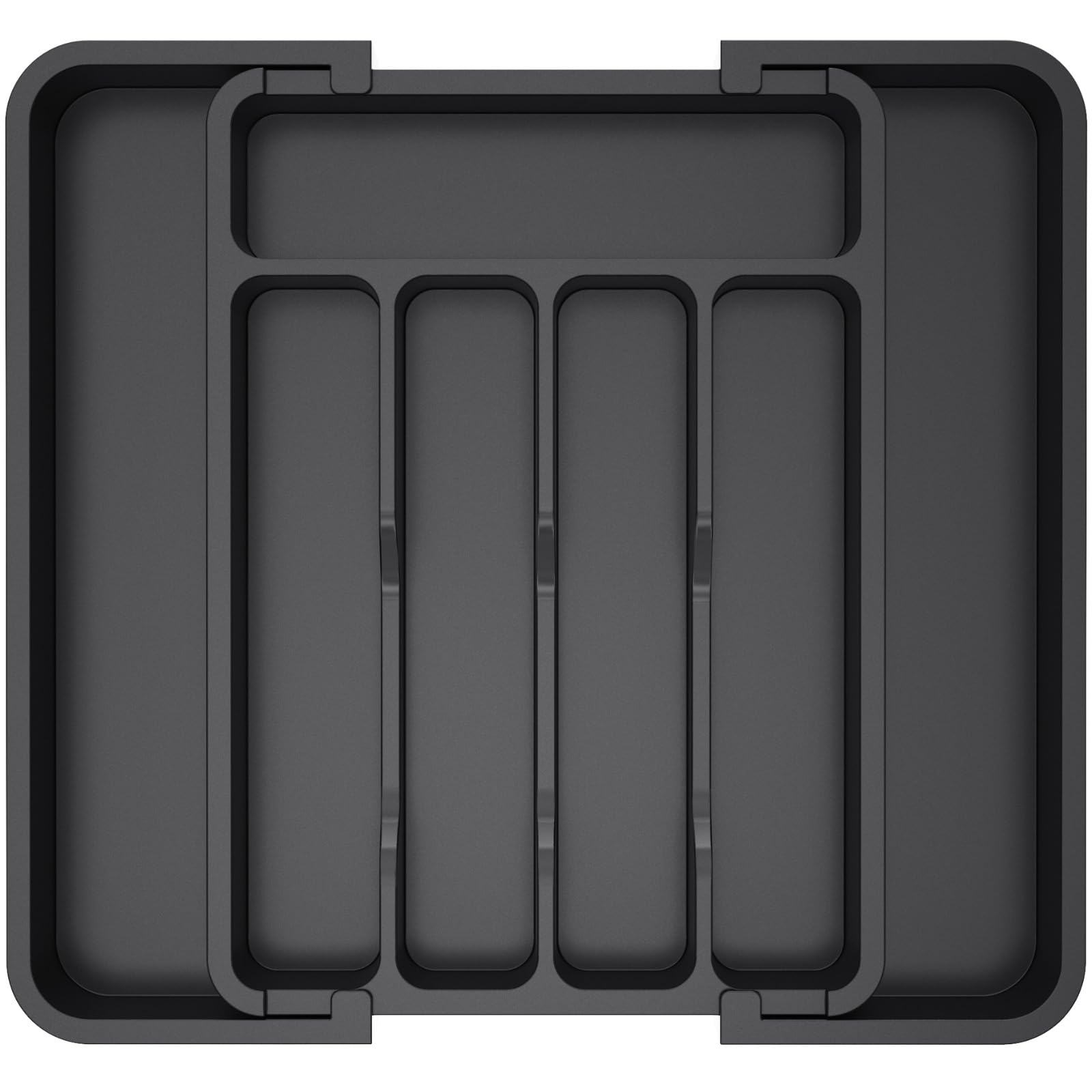 Photo 1 of Lifewit Medium Silverware Drawer Organizer, Expandable Utensil Tray for Kitchen, BPA Free Flatware and Cutlery Holder, Adjustable Plastic Storage for Spoons Forks Knives, Black