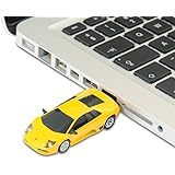 オモシロUSBメモリ 車型 ストラップホール付き 16GB (イエロー)