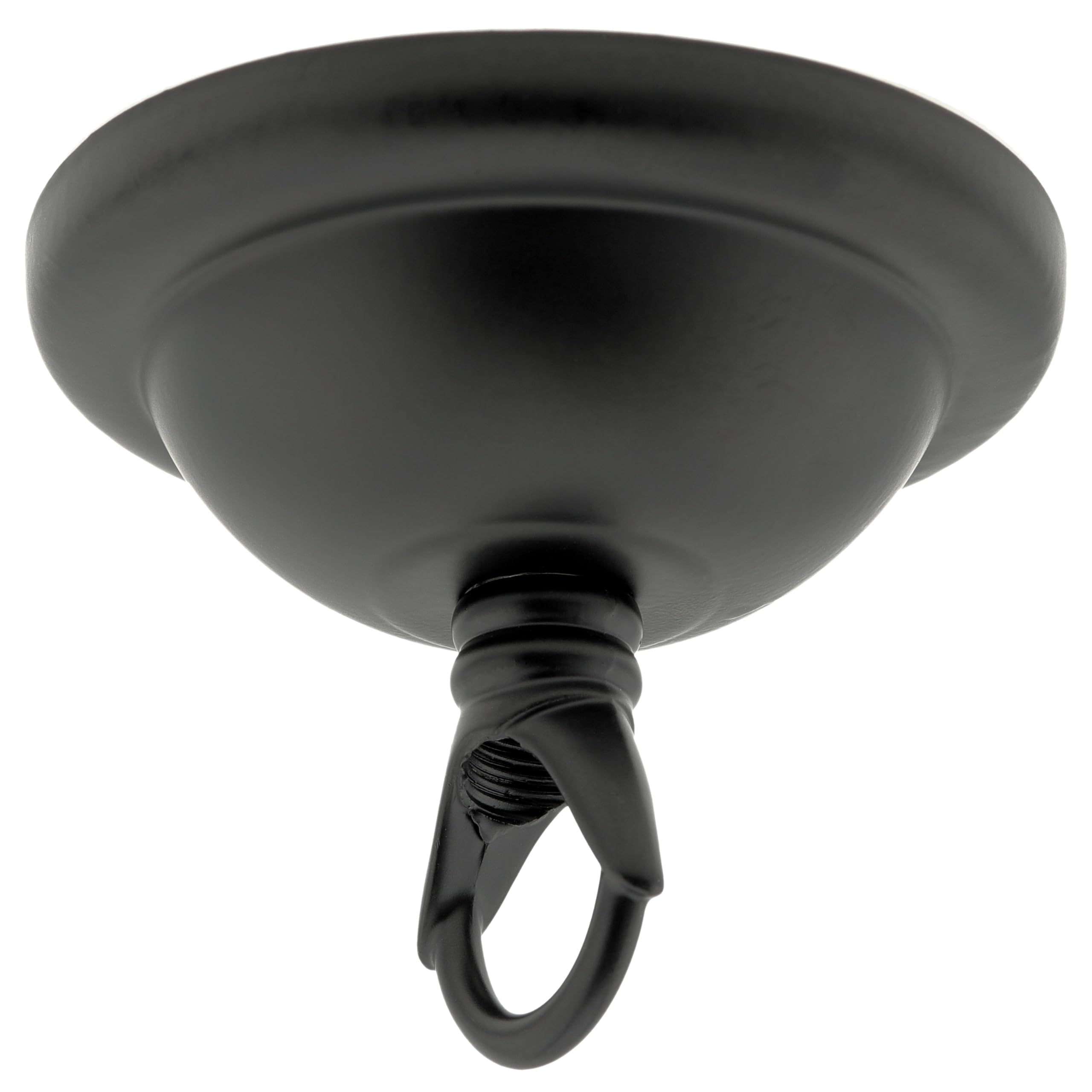 1 Pack Art Deco 67mm Diameter Small Metal Ceiling Rose and Deco Styled Metal Closed Loop in Matte Black Finish