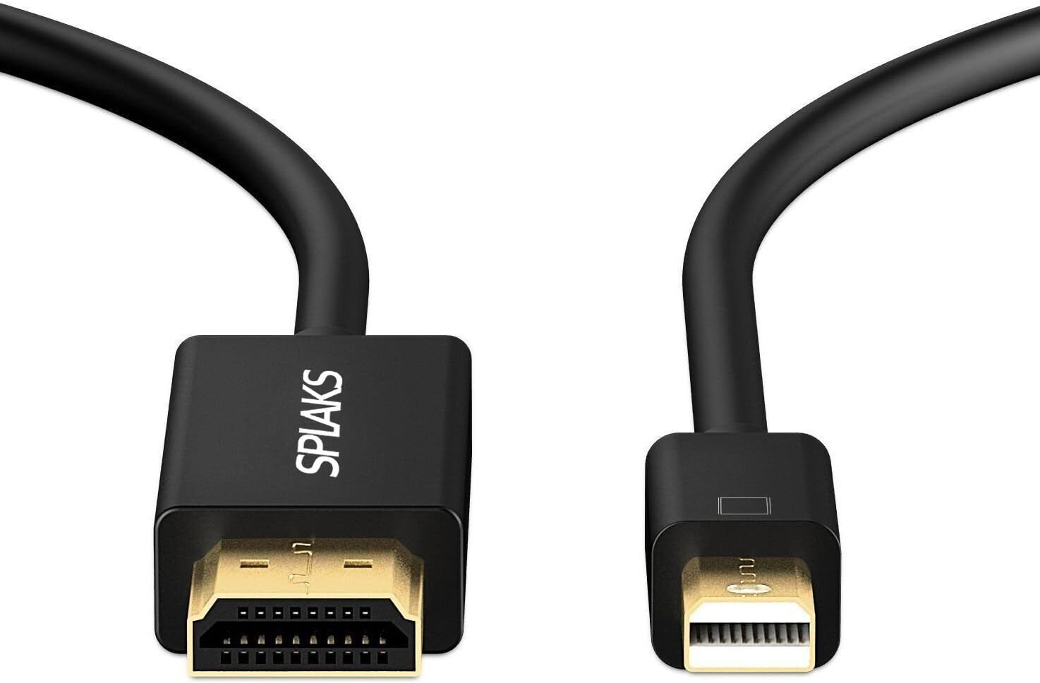 Mini DP to HDMI, Splaks Signal Tamper-proof 2.0 Meters HD 1080P Gold-Plated Mini DisplayPort (Thunderbolt Port Compatible) to HDMI Adapter Converter Cable