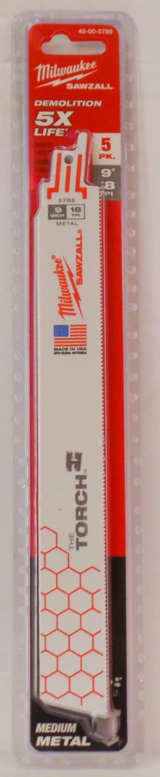 9" L Reciprocating Saw Blade, 5 pk.