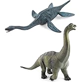 EOIVSH 2 Pack Large Dinosaur Figure Toys Brachiosaurus & Plesiosaur, Jumbo Realistic Dinosaur Playset Party Favors Birthday Gift for Kids Boys Girls Children