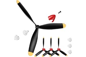 Outus 3 Sets Spare RC Plane Propellers 3 Blade Propeller Compatible with P40 Fighter Remote Control 761-13 Radio Controlled Plane Carbon Fiber Nose Cone with Savers and Adapters