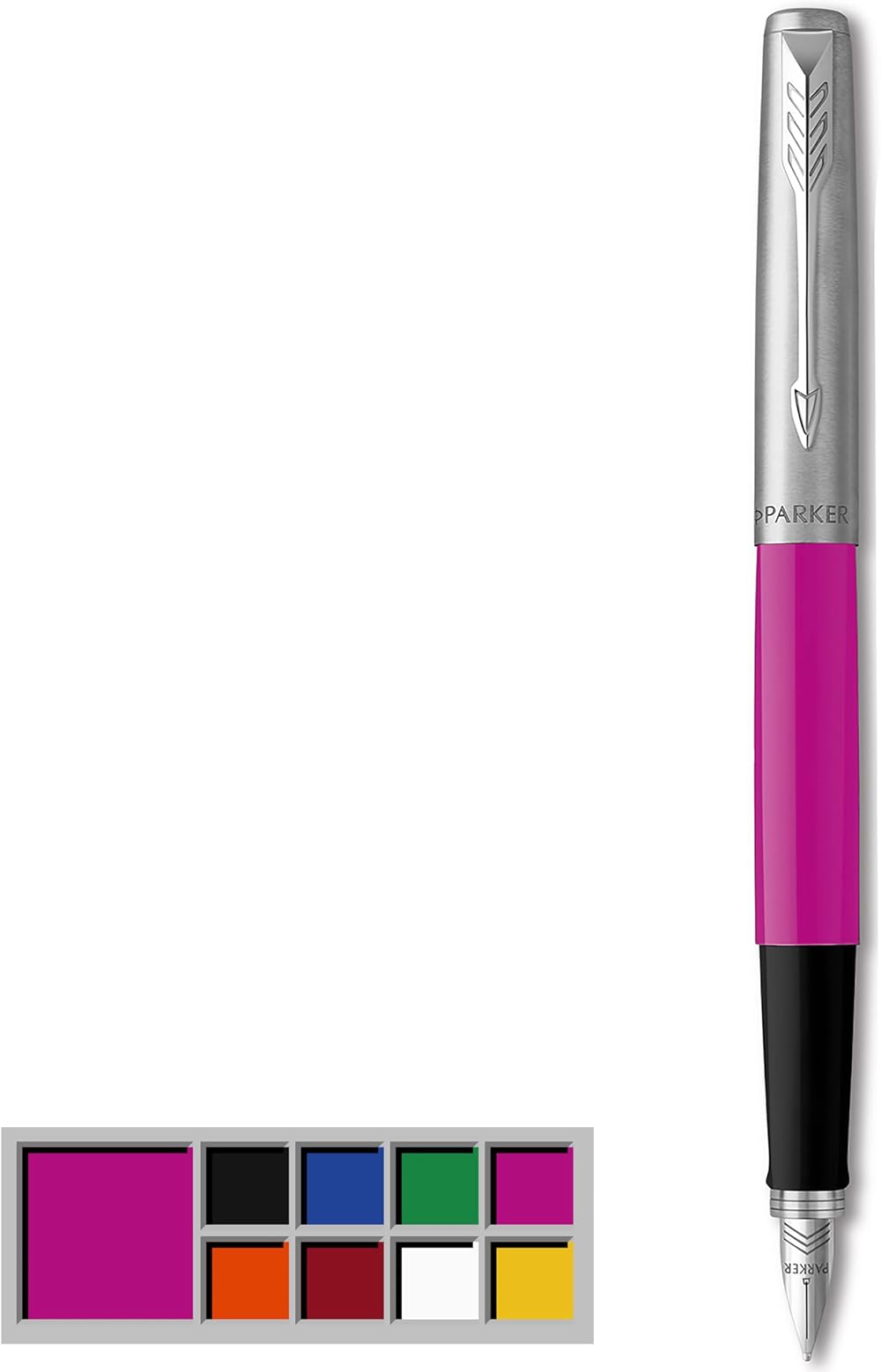Parker Jotter Originals Fountain Pen Classic Magenta Medium Nib Blue Black Ink