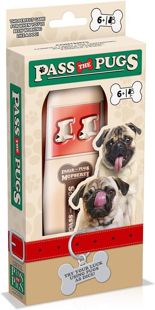 Pass the Pugs Dice Game, Multicolor, 21 centimètres