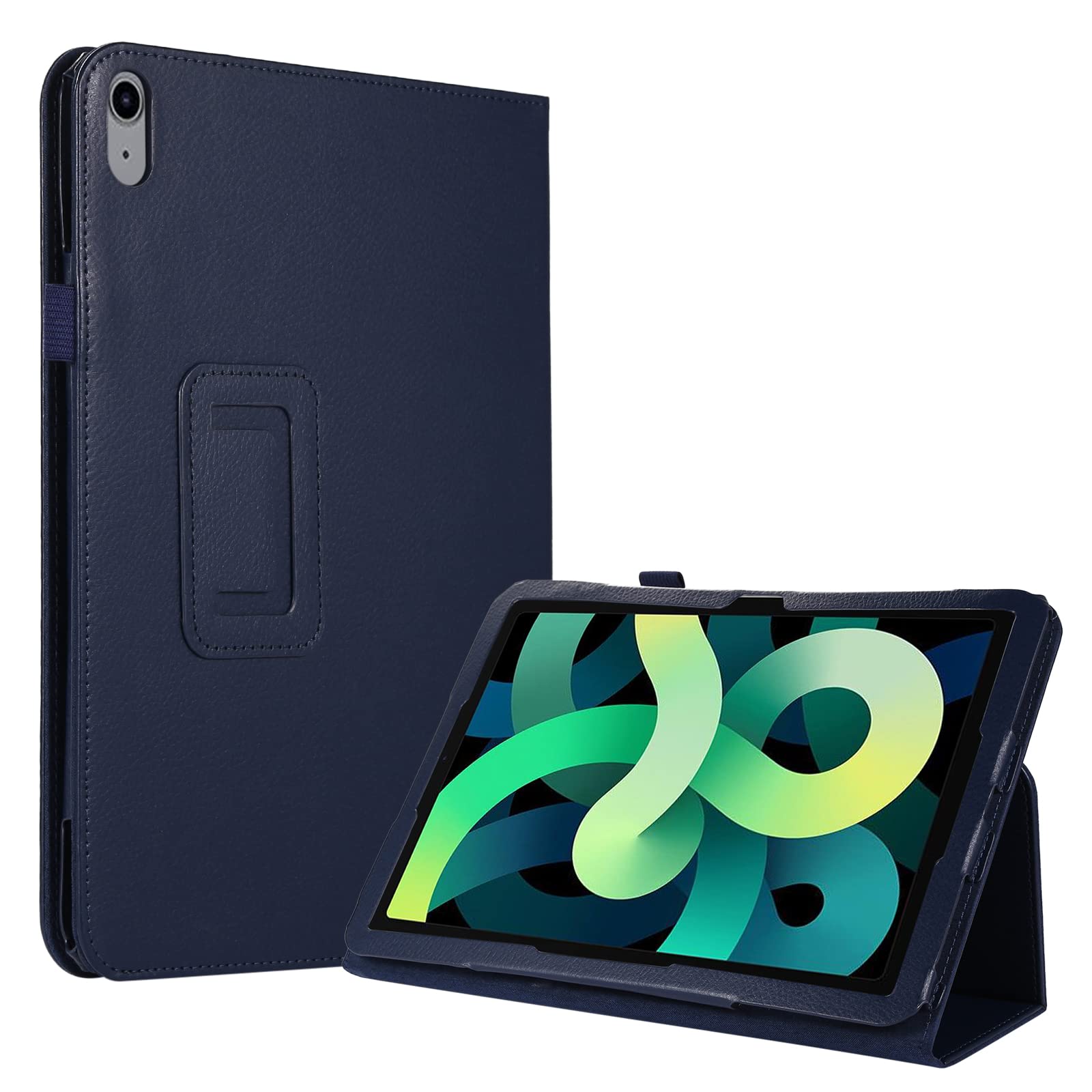 Flip Folio Case For iPad 10th Generation 2022 (Model: A2696, A2757, A2777) 10.9 Inch, PU-Leather Cover with Pencil Holder 10.9” Magnetic Cover Auto Wake/SleepClosure (Navy Blue)