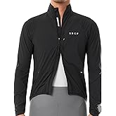 GRC Men's Cycling Wind Jacket Windproof Water Resistant Packable (Size Up) | Windproof packable shell &mdash; two-way zipper, reflective accents, size up for best fit