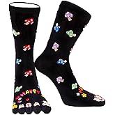 IXITON Women's Toe Socks Five Fingers Socks Cute animal pattern socks Funny cartoon Sports Toe socks