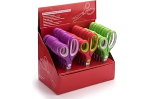 Kalatic Students Scissors (24 Pairs Teacher Pack, Rounded-tip, 7- Inch) - 7’’ Soft Touch Blunt Kids School Student Scissors Shears KT-009-R24-A (Pack of 24)