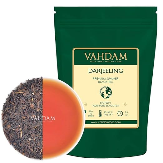 VAHDAM, Darjeeling Tea (100+ Cups) | 100% Natural Black Tea | Vacuum Sealed for Freshness