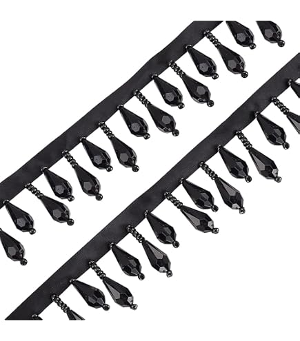 Bordure Franges Perles 6cm Vert Citron - Garniture Décorative Main Pour Rideaux Oreillers