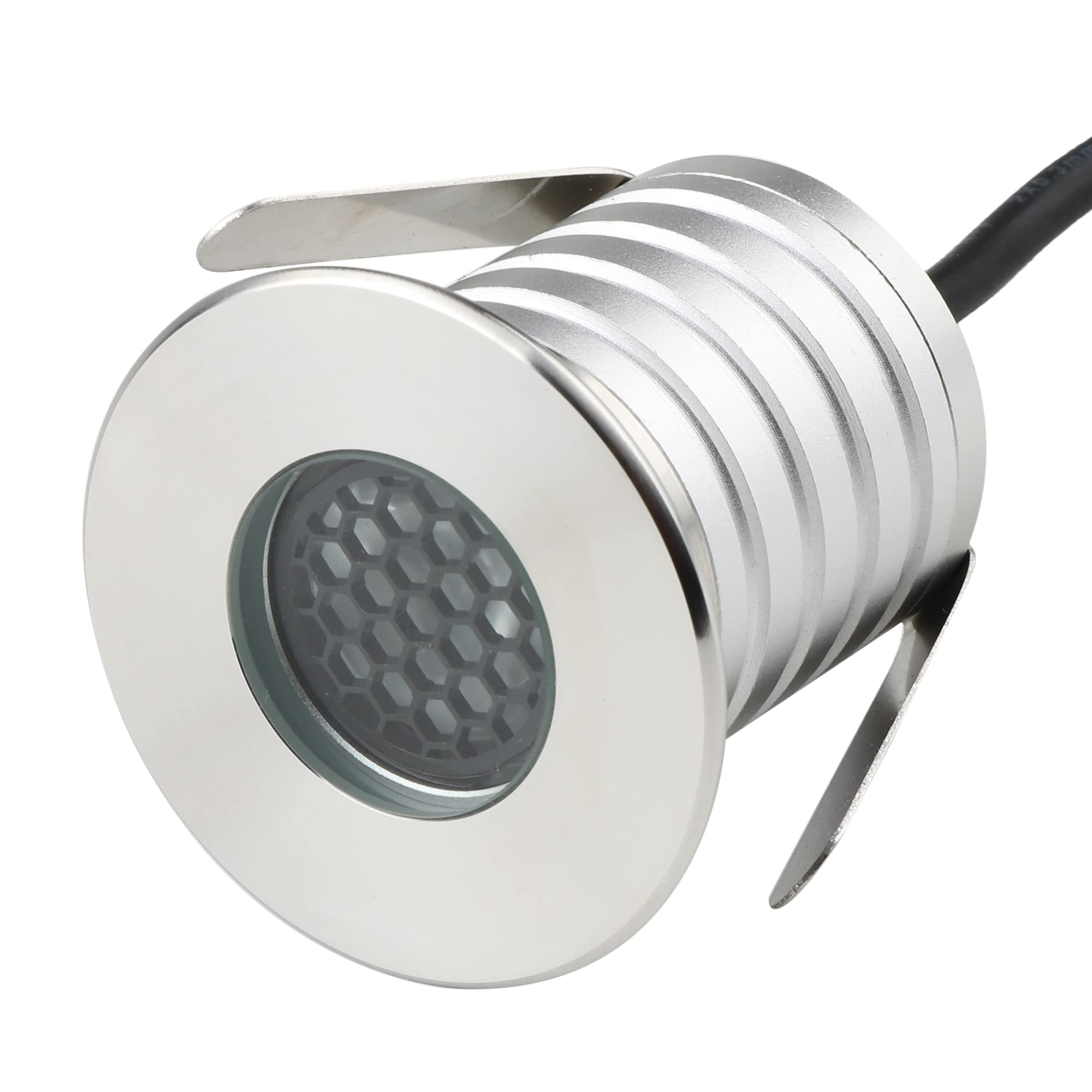 CNBRIGHTER LED In-Ground Well Lights Anti-Glare, 3W 12V-24V DC, IP67 Waterproof Recessed Lamp,Buried Underground Outdoor Landscape Lighting,Warm White 3000K (watts, 3)