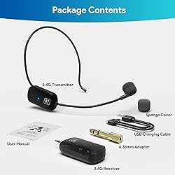 1Mii Wireless Microphone Headset, 2.4G Wireless