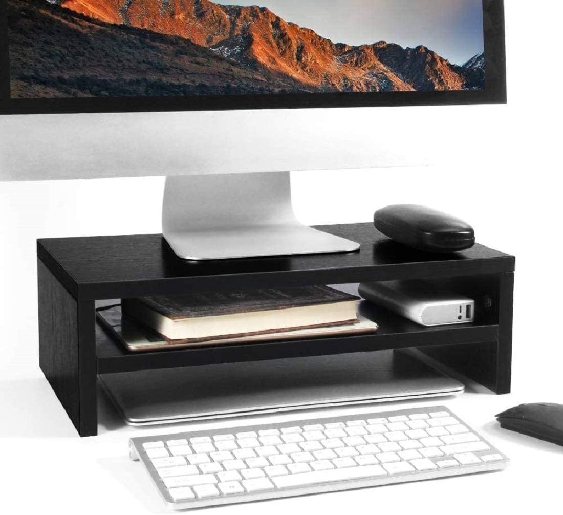 Wood Monitor Stand Riser, Averrex Laptop Printer Screen Stand Rack, 2 ...