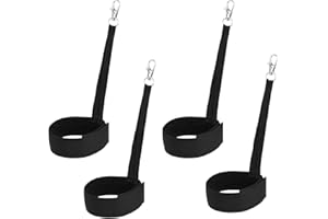 lasuroa 4pcs Nylon Ski Glove Leashes with Metal Button Safety Strap Wrist Straps Glove Carrier Sling Clips Practical Mate Gear Winter Snow Sport Skiing Accessories for Hanging Gloves (Black)